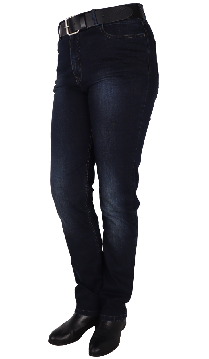 Donkere stretch jeans dames middel hoge taille